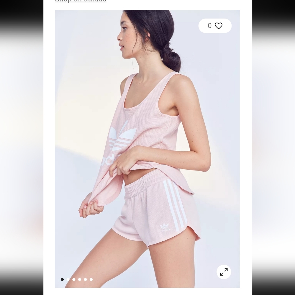 adidas Light Pink Athletic Shorts with White 3-Stripes